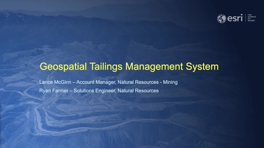 Esri Videos: GIS, Events, ArcGIS Products & Industries - Mining