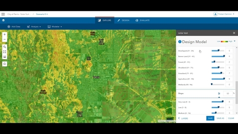 Thumbnail for entry ArcGIS GeoPlanner Solar Suitability Modeling: Modeler