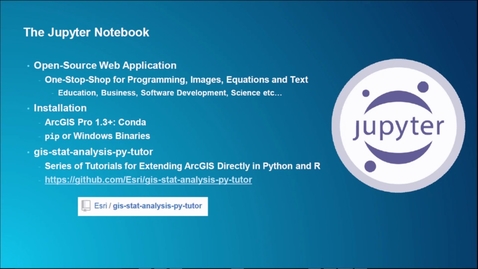 Thumbnail for entry Integrating Open-Source Statistical Packages with ArcGIS using Python and R