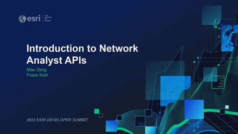 Thumbnail for Introduction to Network Analyst APIs