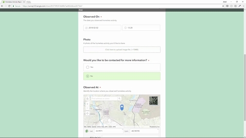 Thumbnail for entry Survey123 for ArcGIS - Homeless Activity Reporter