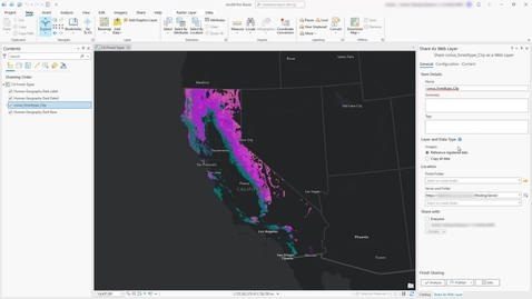 Thumbnail for Share a raster dataset as a  web imagery layer from ArcGIS Pro to ArcGIS Enterprise