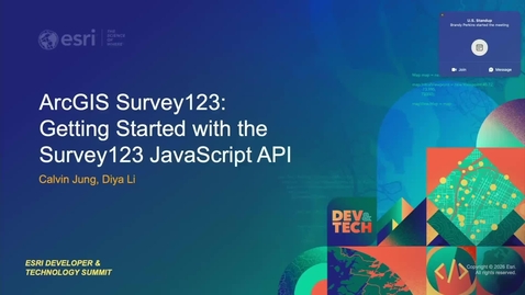 Thumbnail for ArcGIS Survey123: Getting Started with the Survey123 JavaScript API
