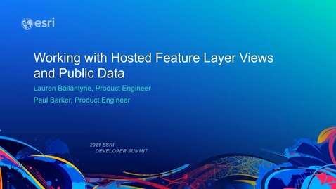 Thumbnail for entry Working with Hosted Feature Layer Views and Public Data