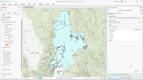 Thumbnail for Convert Schema Report geoprocessing tool in ArcGIS Pro
