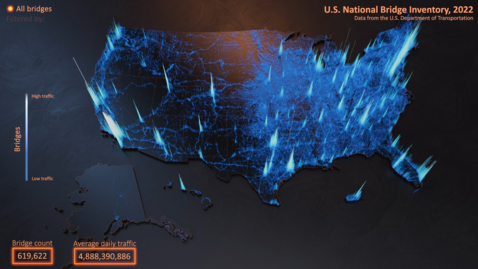 Thumbnail for entry Animated Maps: U.S. National Bridge Inventory, 2022