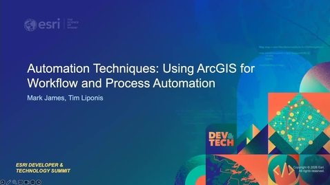 Thumbnail for Automation Techniques: Using ArcGIS for Workflow and Process Automation