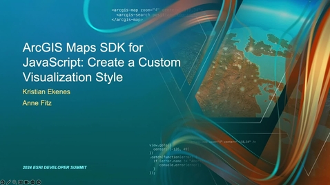 Thumbnail for ArcGIS Maps SDK for JavaScript: Create a Custom Visualization Style