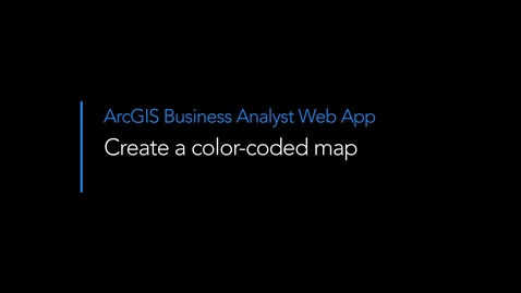 Thumbnail for entry Create a color-coded map in Business Analyst Web App