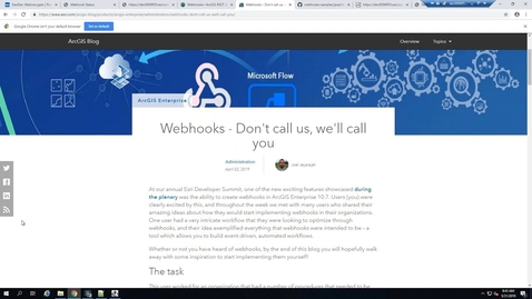 Thumbnail for Using Webhooks in ArcGIS Enterprise