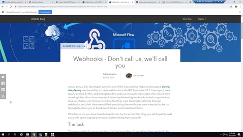 Thumbnail for entry Using Webhooks in ArcGIS Enterprise