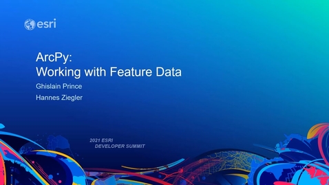 Thumbnail for ArcPy: Working with Feature Data