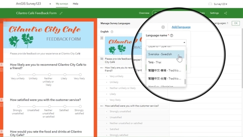 Thumbnail for Author Multilingual Surveys in the Survey123 Web Designer