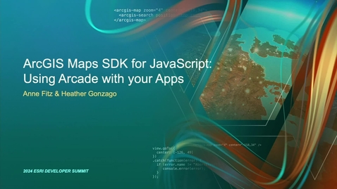 Thumbnail for ArcGIS Maps SDK for JavaScript: Using Arcade with Your Apps