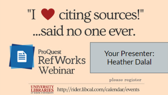 RefWorks Webinar: Make Your References Work for You! (Recording 2/26/24)