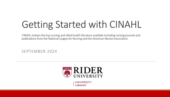 Getting Started with CINAHL