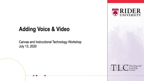 Thumbnail for Adding Voice &amp; Video
