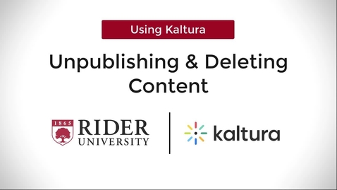 Thumbnail for Unpublishing and Deleting Content