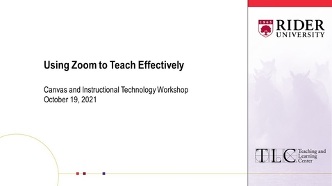 Thumbnail for entry Using Zoom to Teach Effectively