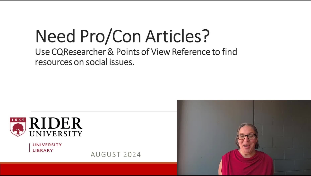 Need Pro/Con Articles? Use CQResearcher &amp; Points of View Reference