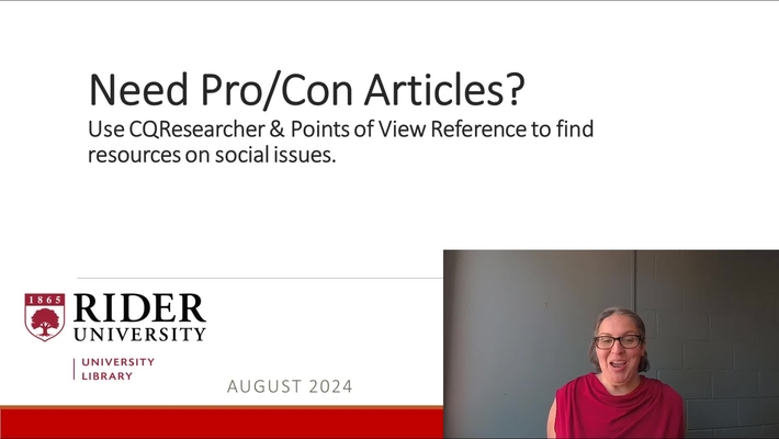 Need Pro/Con Articles? Use CQResearcher &amp; Points of View Reference