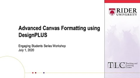 Thumbnail for Advanced Canvas Formatting using DesignPLUS