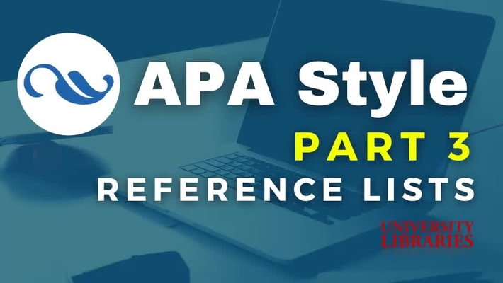 APA Part 3: Reference Lists