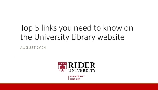 Top 5 Links you need to know on the University Library Website.