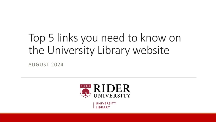 Top 5 Links you need to know on the University Library Website.