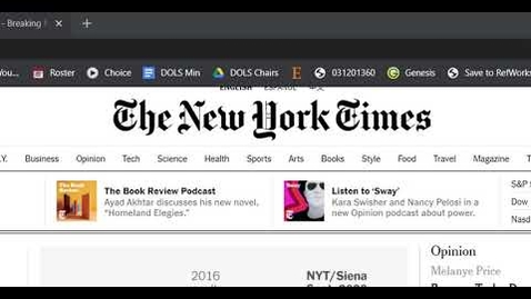 Thumbnail for How to access NY Times via Rider University Libraries