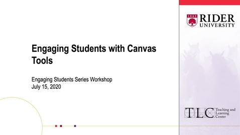 Thumbnail for Engaging Students with Canvas Tools