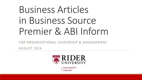 Thumbnail for Articles for Management &amp; Organizational Leadership