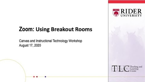 Thumbnail for Zoom: Using Breakout Rooms