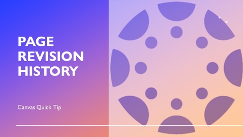 Thumbnail for Page Revision History in Canvas