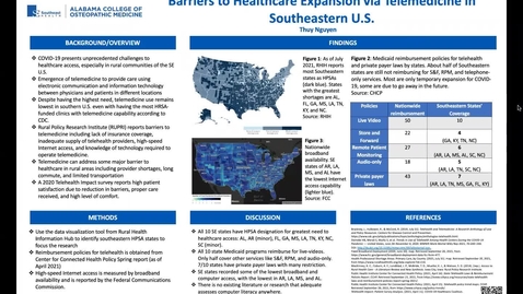 Thumbnail for entry Barriers to Healthcare Expansion via Telemedicine in Southeastern U.S.