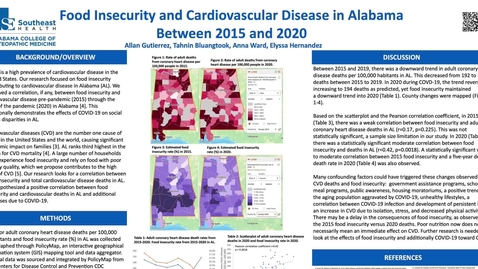 Thumbnail for entry Food Insecurity and Cardiovascular Disease in Alabama Between 2015 and 2020