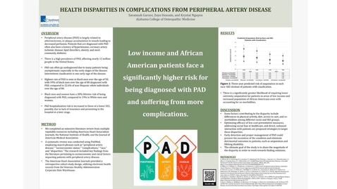 Thumbnail for entry Health Disparities in Complications from Peripheral Artery Disease