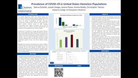Thumbnail for entry Prevalence of COVID-19 in United States Homeless Populations