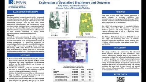 Thumbnail for Addressing Health Disparities in Rural Alabama: A Comprehensive Exploration of Specialized Healthcare and Outcomes