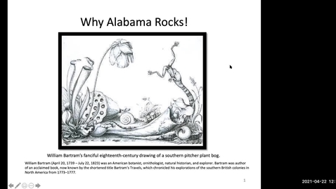 Thumbnail for Why Alabama Rocks:   Alabama’s Stunning Biodiversity:  An Earth Day Special Topic Seminar