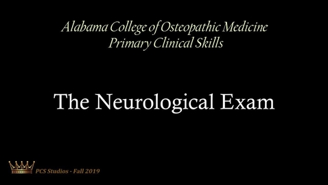 Thumbnail for entry The Neurological Exam