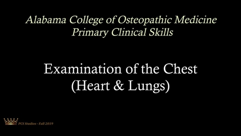 Thumbnail for Examination of the Chest:  Heart and Lungs