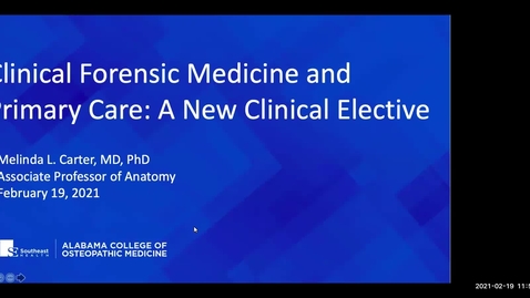 Thumbnail for entry Clinical Forensic Medicine and Primary Care: A New Clinical Elective