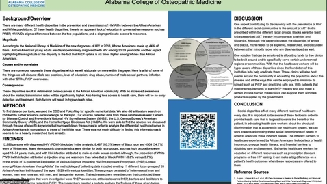 Thumbnail for entry Differential Health Outcomes in HIV/AIDs Prevention: A Comparative Analysis of African American and White Populations