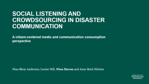 Thumbnail for Social listening and crowdsourcing in disaster communication