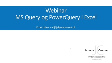 Thumbnail for entry Import af data til Excel - MS Query og Power Query