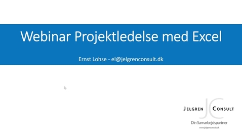 Thumbnail for Projektledelse med Excel samt dato- og tidsberegninger