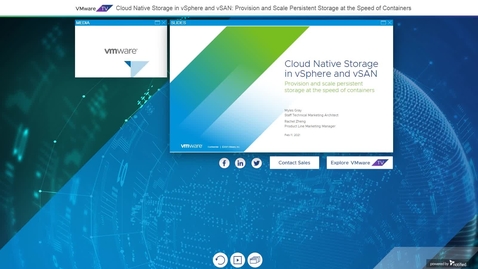 Thumbnail for entry Cloud Native Storage in vSphere and vSAN: Provision and Scale Persistent Storage at the Speed of Containers