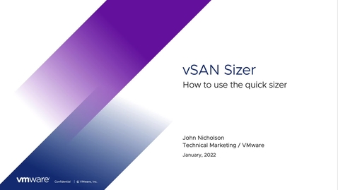 Thumbnail for entry How to use the vSAN 8 Quick Sizer for Express Storage Architecture (vSAN ESA)