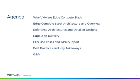 Thumbnail for entry VMware Edge Compute Stack Reference Architecture Deep Dive [CEIT2462LV], VMware Explore 2023